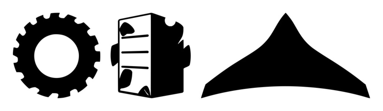 Edge server blades set with solid black icon on white background featuring server, network, data center with technology and connectivity