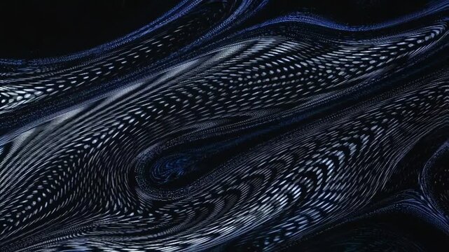 Abstract background video of blue and silver hologram waves with a dynamically moving digital dot matrix pattern. Perfect for future technology and sci-fi concepts.