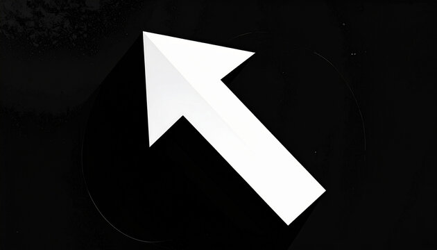 Large white arrow pointing up and to the right isolated