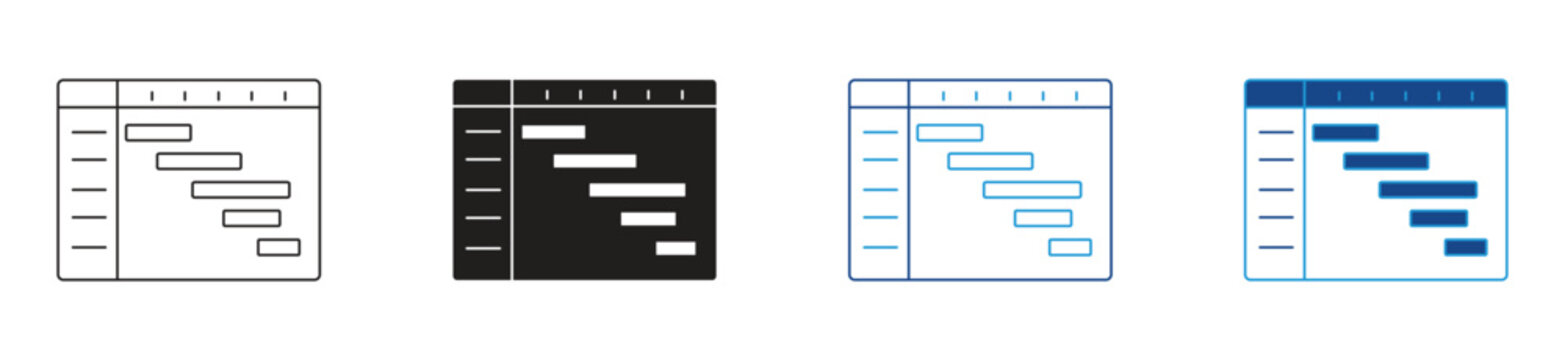 Chart Gantt icon set, vector illustration.