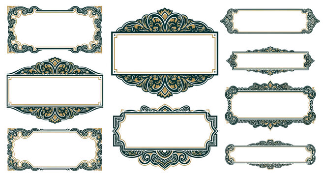 Ornate Decorative Frames and Borders - Vintage Design Elements Collection