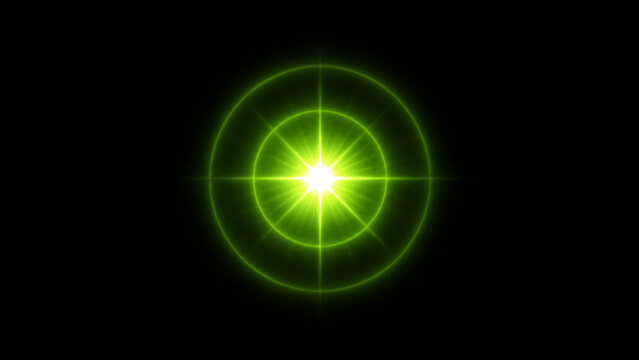 Starburst Green Light Rays Overlay, on transparent background