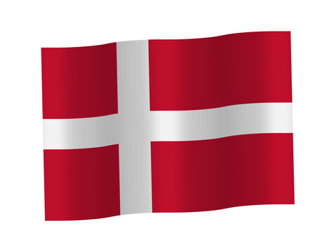 wavy Denmark flag icon vector illustration