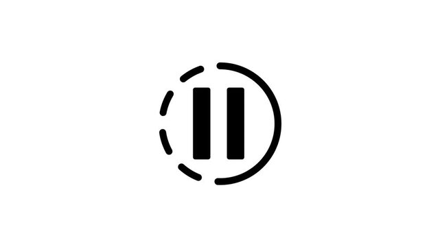 Video Music Play Sign Animation. Animated Play and Stop Buttons. Clicking Play and Stop Button Animation