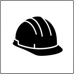 Fototapeta premium Hard Hat Icon Minimal Construction Safety Symbol Vector