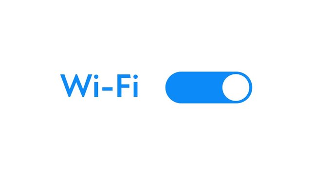 Wi-Fi On Off Button Animation. Wi-Fi Enable and Disable Button Animation on Transparent Background with Alpha Channel.