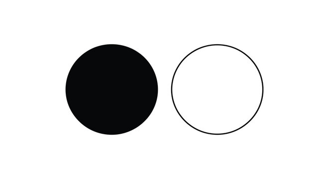 two circles in silhouette circle shape black white outline contrast