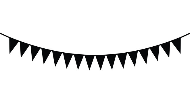 triangle banner silhouette black white background geometric shape pattern decoration