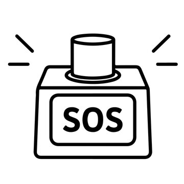 Sos button, emergency alert symbol emergency button