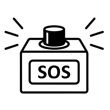 Sos button, emergency alert symbol emergency button