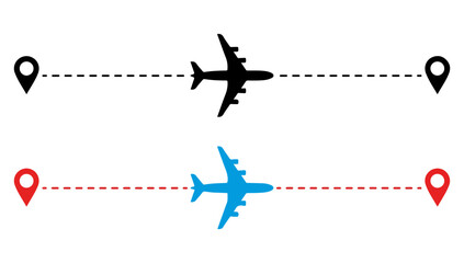 Airplanes in flight, route map flight routes map travel © Sefat