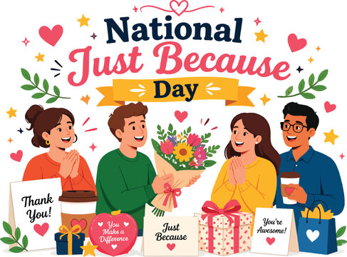People Celebrating National Just Because Day.
