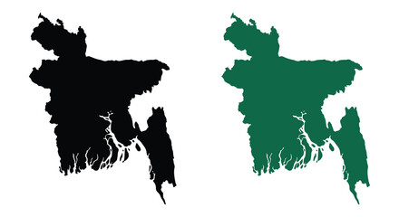 bangladesh map silhouette country geography territory border shape black green © MdGolam