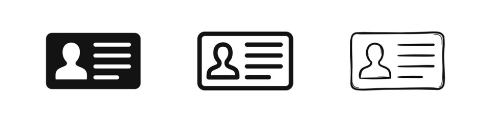 Obraz na płótnie Canvas Identification card icon set representing personal identity and membership