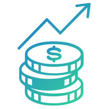 Clean stacked coin money pile line vector icon illustration for commercial banking and financial planning, minimalist currency symbol for wealth accumulation and economic growth strategies.