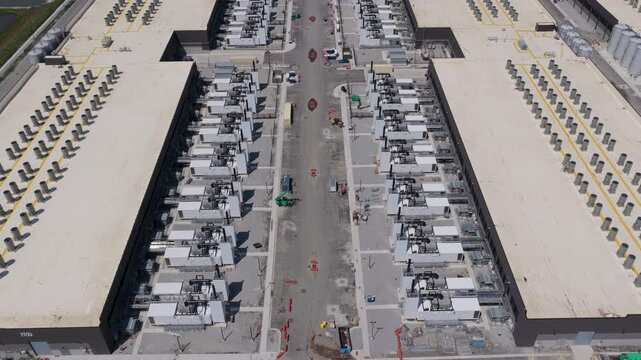Aerial overhead view of AI Data Center Construction Site
