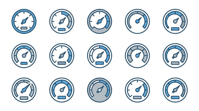 Collection of Vehicle Dashboard Speedometer Icons