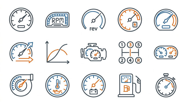 Car Dashboard and Engine Indicators Collection