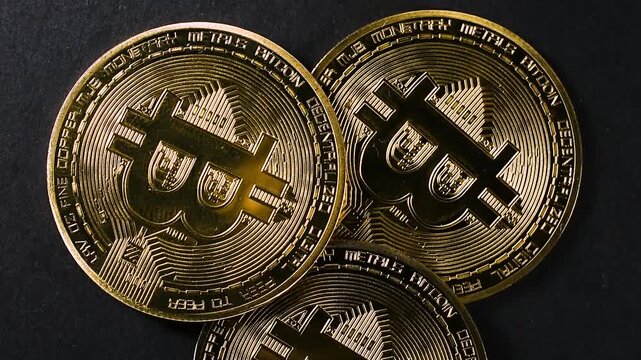 Pile of Bitcoins on Black