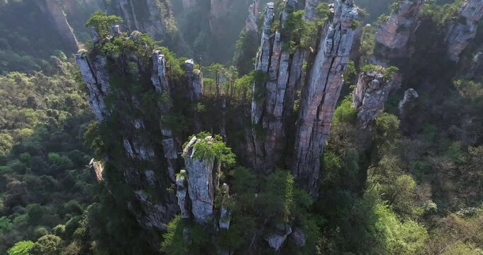 Aerial view of Yubi Peak, Zhangjiajie
