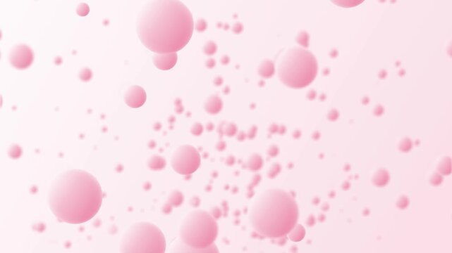Pink spheres floating in air minimalist soft blur video background. Floating Pink Spheres On Soft Pastel Background Abstract Motion Videos