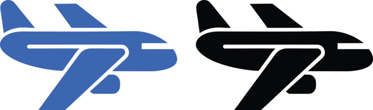 Modern Aircraft Line Icon Set