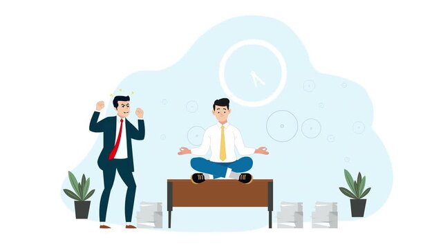 Work Stress Management Concept Animation Video 