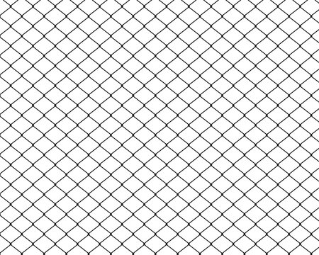 Seamless black chain link fence pattern background.