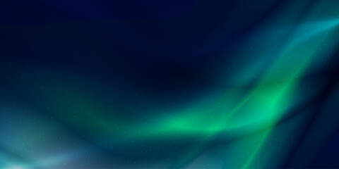 Green and blue northern lights glowing across starry night sky © moche style