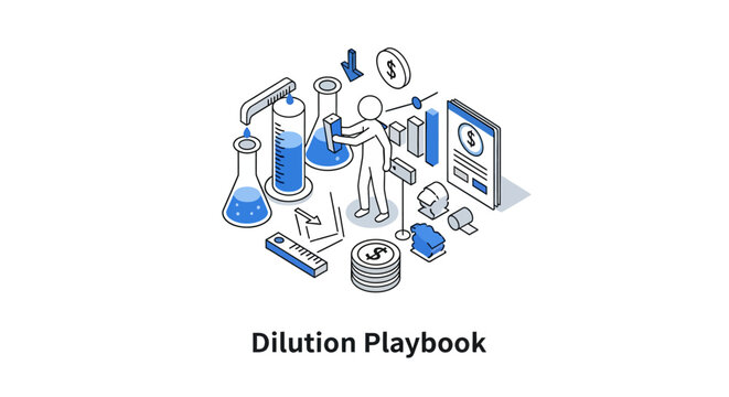 Isometric Science Lab and Dilution Concept Illustration Playbook.