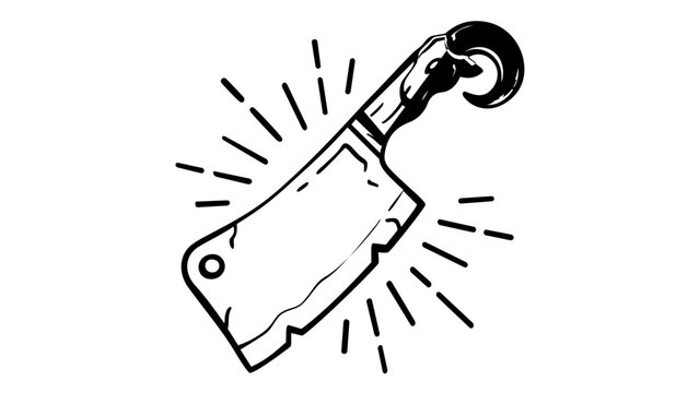 Sacrificial ritual butcher knife line icon vector illustration. Traditional ceremonial blade symbol for historical cultural practices, religious offerings, and ancient ethnic heritage sites.