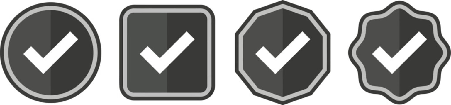 Monochrome award ribbon icons collection with circular rosette recognition design