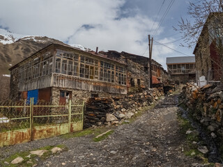 Fototapeta premium Scenic views of the mountainous village of Ushguli in the Svaneti region, Georgia