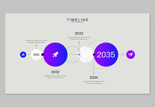 Minimalist Business Timeline Infographic Template with Milestones for Corporate Presentations