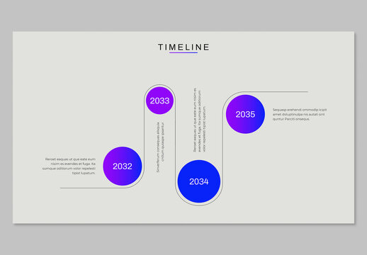Minimal Business Timeline Infographic Template with 4 Steps Process Diagram