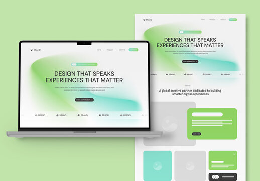 Modern Website Landing Page Wireframe Layout