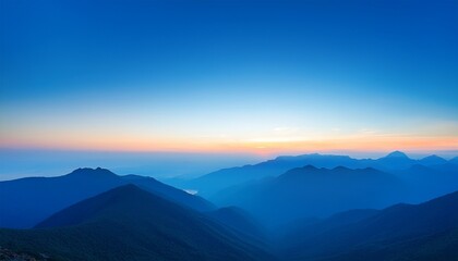 Fototapeta premium Sky Blue Background Banner Sunset Over The Mountains Natural Gradient Background Copy Space
