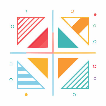 Abstract Geometric Shapes with Colorful Patterns