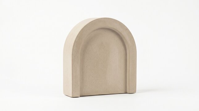 arch shaped bookend isolated on clean background representing modern home organization, minimalist decor and functional interior design concept
