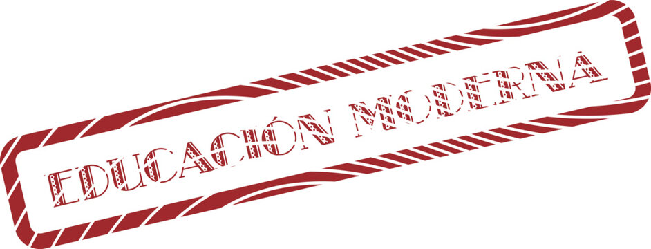 Modern Education message red rubber stamp with distressed texture for contemporary learning