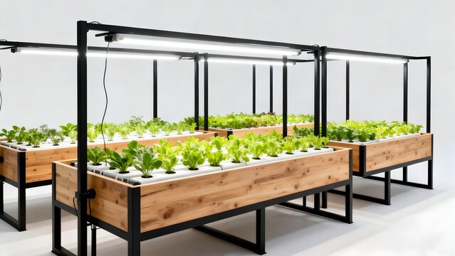 Indoor hydroponic vegetable garden
