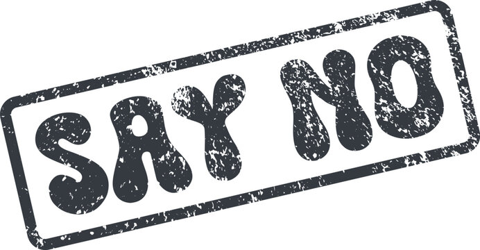 Official Say No Rubber Stamp Mark Delivering a Clear Message of Refusal or Disagreement