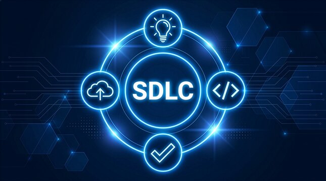 SDLC Software Development Lifecycle concept. New