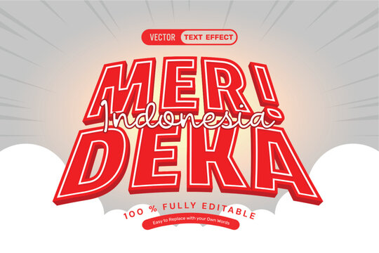 Red Merdeka Editable Text Effect