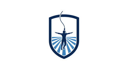 Bungee Jumping Shield Logo Design © Kental