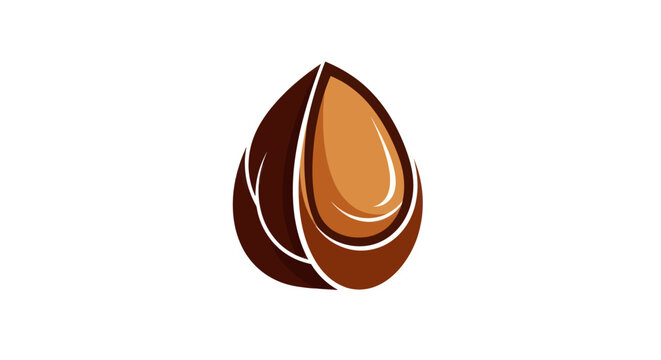 Stylized Hazelnut Vector Illustration
