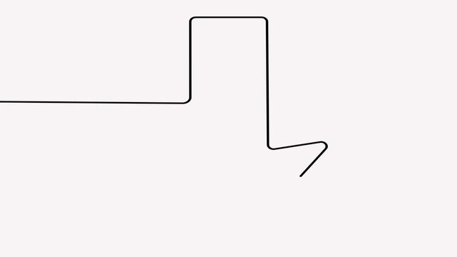 Arrow continuous line art 4K animation video with seamless directional motion loop