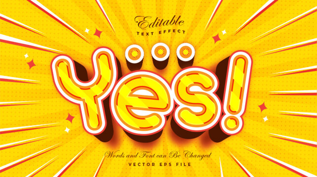 Yes Stripe Text Effect