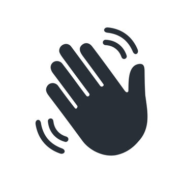 Black Hand Gesture Refusal Warning Sign.
