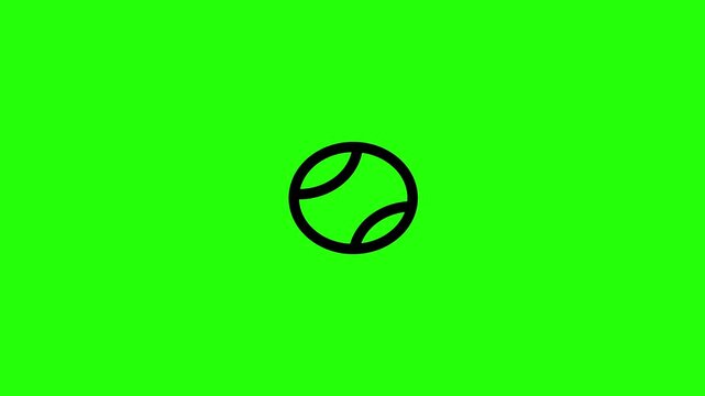 4K horizontal layout featuring a classic textured spherical tennis ball toy silhouette bouncing cleanly. Dynamic popup icon for dog training game app website.
